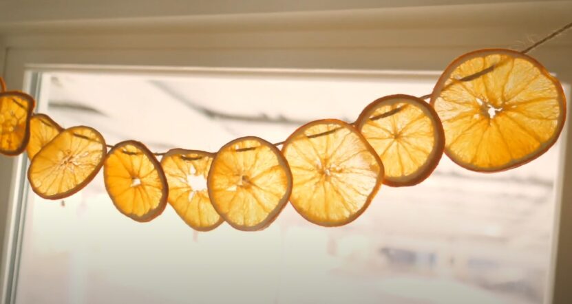 Homemade orange garland