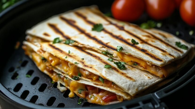 Once the timer goes off, it’s time to check on your quesadilla - Air Fryer Reheating